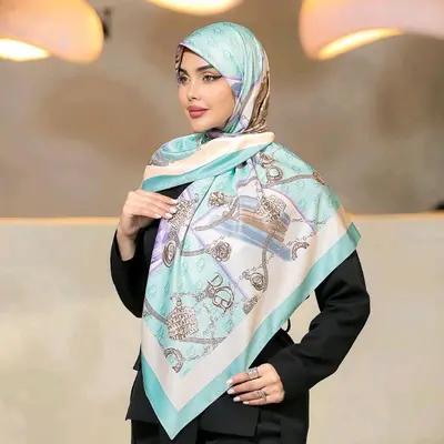 روسری مجلسی ابریشم توییل قواره 130 کد 1020