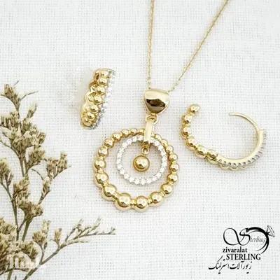 نیمست ژوپینگ آویز حلقه ای طرح طلا کد 14022