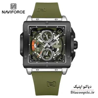 ساعت مچی مردانه سه موتور برند نیوی فورس مدل NAVIFORCE 8064 بند رابر
