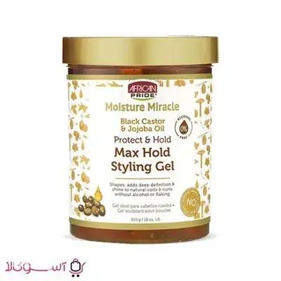 ژل حالت دهنده قوی مو افریکن پراید مدل jojoba oil وزن 510 گرم