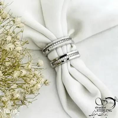 حلقه ست نقره چند ضلعی با عیار925 کد 21193