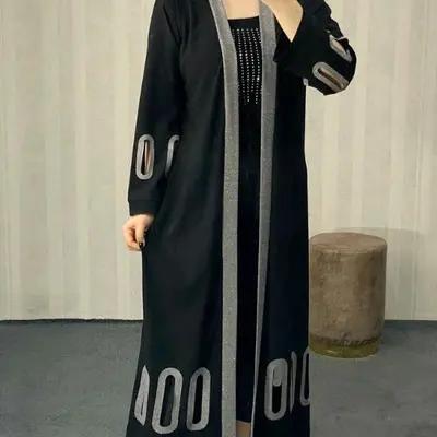 مانتو مجلسی کرپ مدل مانتو جلو باز زنانه