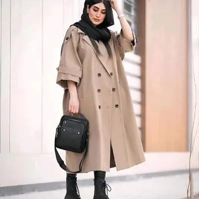 مانتو دانشجویی لنین مدل مانتو پاییزه بلند اسپورت آنا 98174-157346