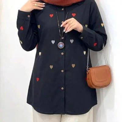 مانتو الیاف طبیعی لنین ابریشمی مدل قلب