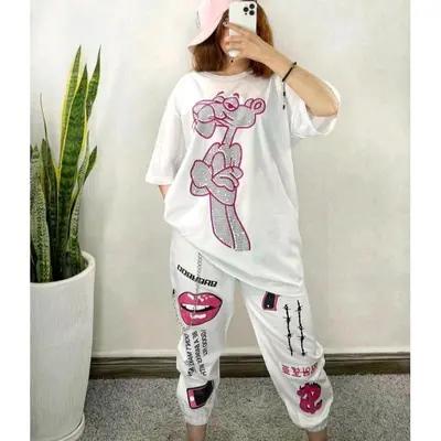 ست تیشرت شلوار گنگ بالا دخترانه
