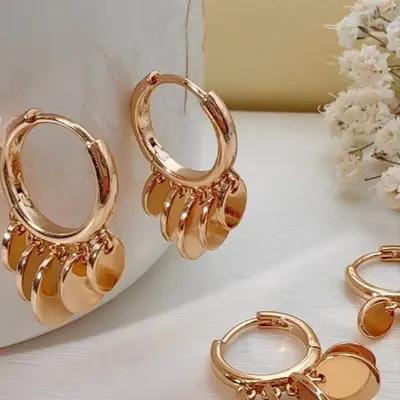 گوشواره پولکی ژوپینگ رنگ ثابت ضدحساسیت