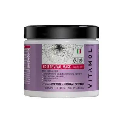 ماسک مو مرطوب کننده ویتامول مدل فاقد سولفات مناسب برای موهای فر و مجعد حجم 400 میلی لیتر Vitamol Sulfate-Free Moisturizing Hair Mask for Curly and Wavy Hair – 400 ml