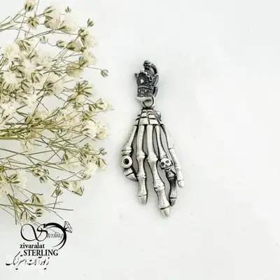 پلاک دست اسکلت نقره کد 20602