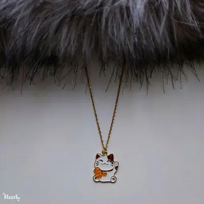 گردنبند مینیمال دخترانه طرح گربه پیشی