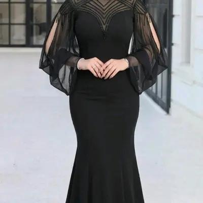 پیراهن مهمانی زنانه کرپ مدل مجلسی