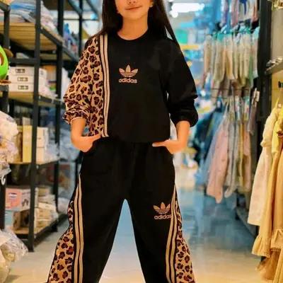 ست کراپ شلوار پلنگی دخترانه
