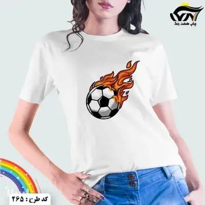 تیشرت زنانه طرح توپ فوتبال کد265