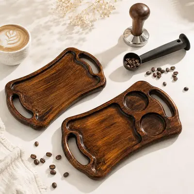 سینی سرو قهوه ،سنگ مصنوعی طرح چوب