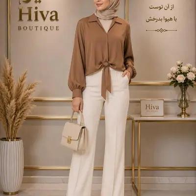 شومیز نسکافه ای مجلسی کوتاه گره ای ساتن