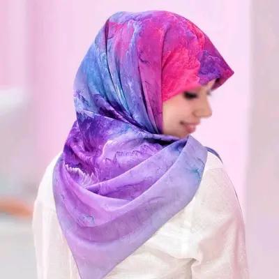 روسری نخی خنک تابستانه بنفش سرخابی