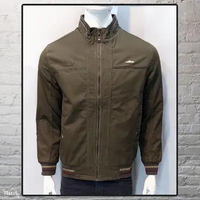 کاپشن کتان مردانه 2رویه رنگ سبز طرح jeep