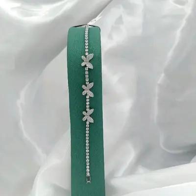 دستبند زنانه مارک استیل مدل تنیسی و پروانه