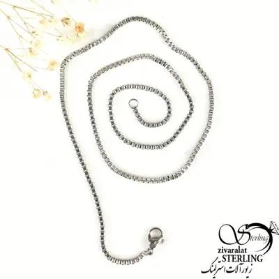 گردنبند (زنجیر) سفید برند استیل کد 8229-148892