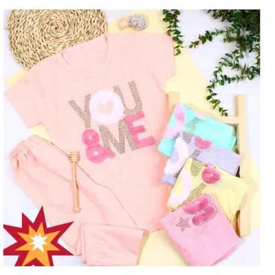 تیشرت شلوارک دخترانه مدل you-117076