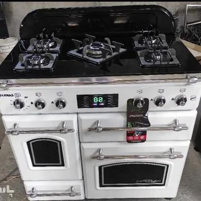 اجاق گاز کابینتی طرح فر 5 شعله صفحه شیشه
