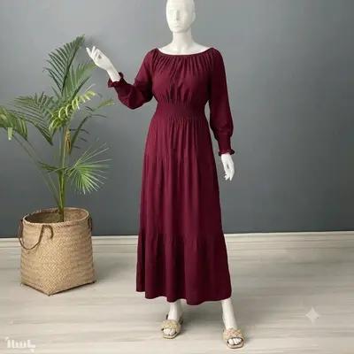 پیراهن ساحلی زنانه نخی مدل پیراهن نخی ساحلی بلند آستین دار