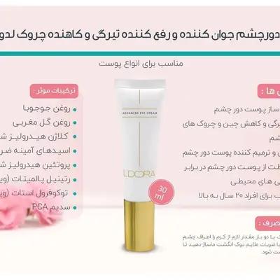 کرم دورچشم جوان کننده و‌ رفع کننده تیرگی و کاهنده چروک لدورا کر 30 میلی