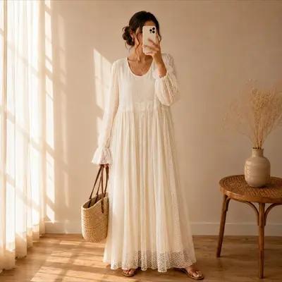 پیراهن زنانه گیپور بارین ویر مدل آستردار