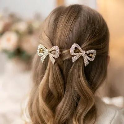 گیره انبری پاپیونی نگین دار