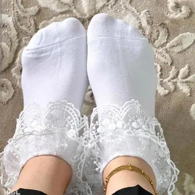 جوراب لب توردخترانه جوراب لب دانتل زنانه دخترانه جوراب دخترانه عروسکی