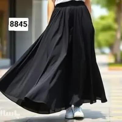 دامن تمام کلوش کمر کشی فری سایز از 46تا62 کد8845