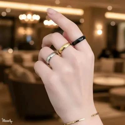 پک سه عددی حلقه استیل ساده رنگ انتخابی
