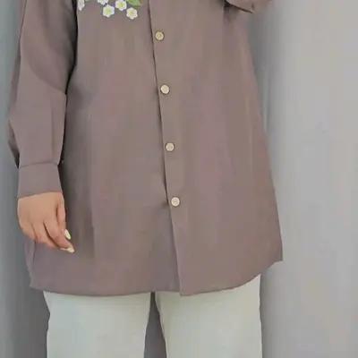 شومیز زنانه سایز بزرگ نخی گلدوزی شده