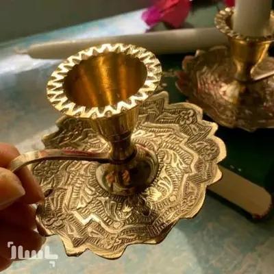 جاشمعی برنجی انگشتی برگ