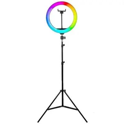 رینگ لایت فول کالر مدل MJ33-RGB همراه با پایه