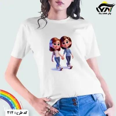 تیشرت زنانه طرح دخترانه کد 214