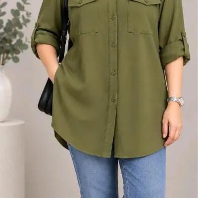 شومیز کرپ خارجی مارک h&m سایز L